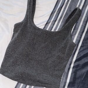 Charcoal Women's Ribbed Tank Top